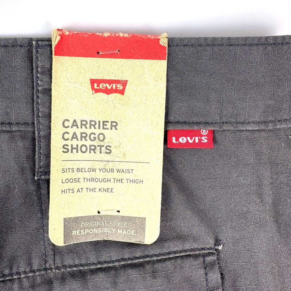 NWT Levi Strauss Carrier Cargo Shorts W 48" Charcoal Gray Big & Tall Below Waist